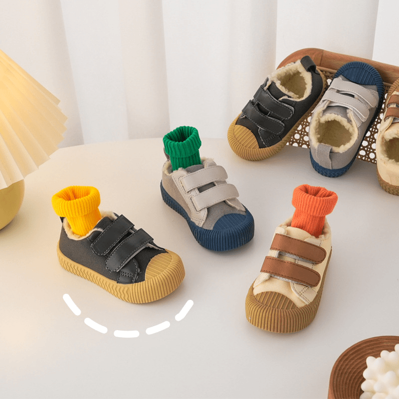 03121 撞色韩版简约童棉鞋 秋冬大棉男女宝宝童板鞋