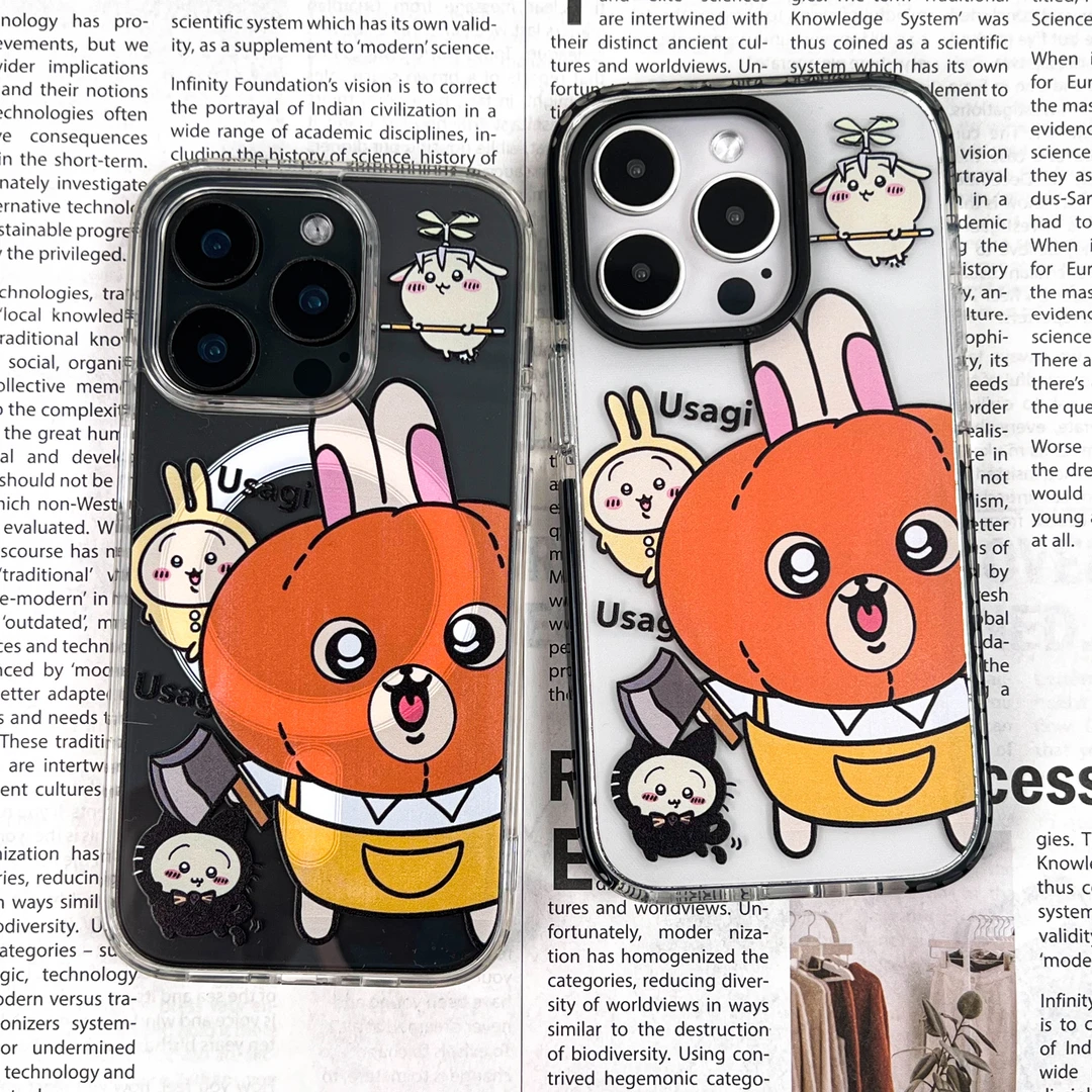 原创南瓜乌萨奇可爱透明磁吸13/14/15/16promax适用于苹果手机壳