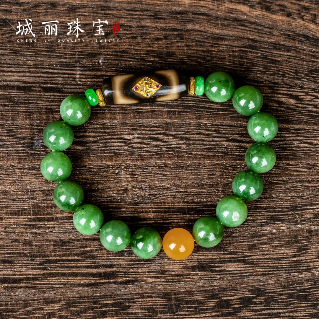【债必清】摩利支天碧玉圆珠手串/条（多样性发货）STZ-2379