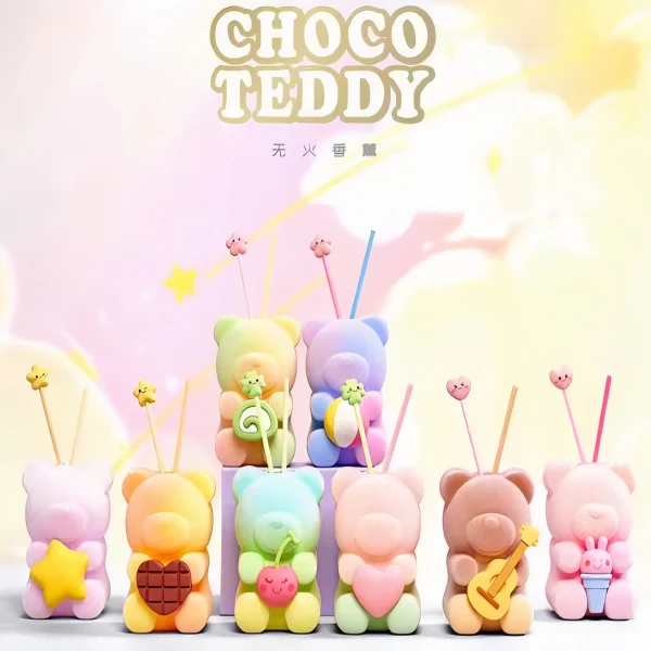 【拆盒】遇见香气·巧克力熊香薰盲盒潮玩家庭办公汽车无烟香薰