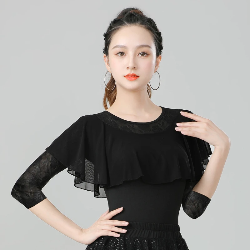 Y28国标舞摩登舞七分袖广场舞蹈跳舞练功服夏季新款舞服服装