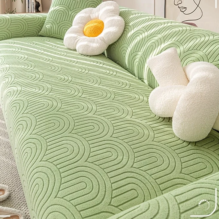 (清茹沙发套)奶油风弹力沙发套全包四季通用型防猫抓沙发套罩巾