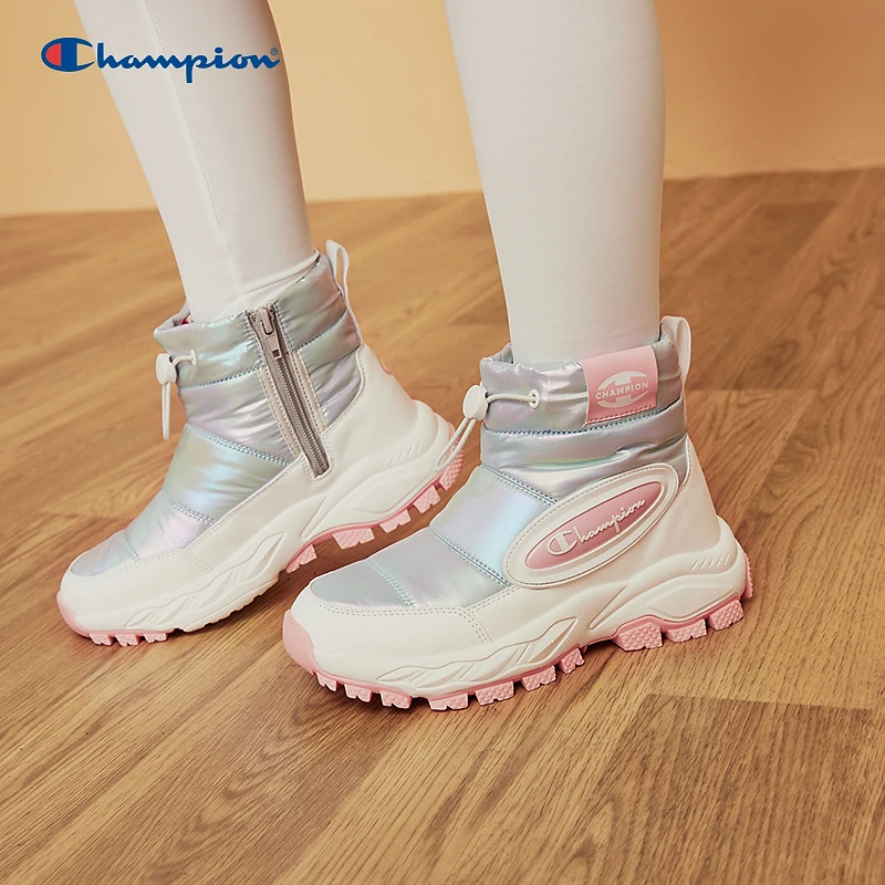 Champion冠军儿童休闲百搭高帮防风舒适保暖防滑中筒雪地靴FWC08D