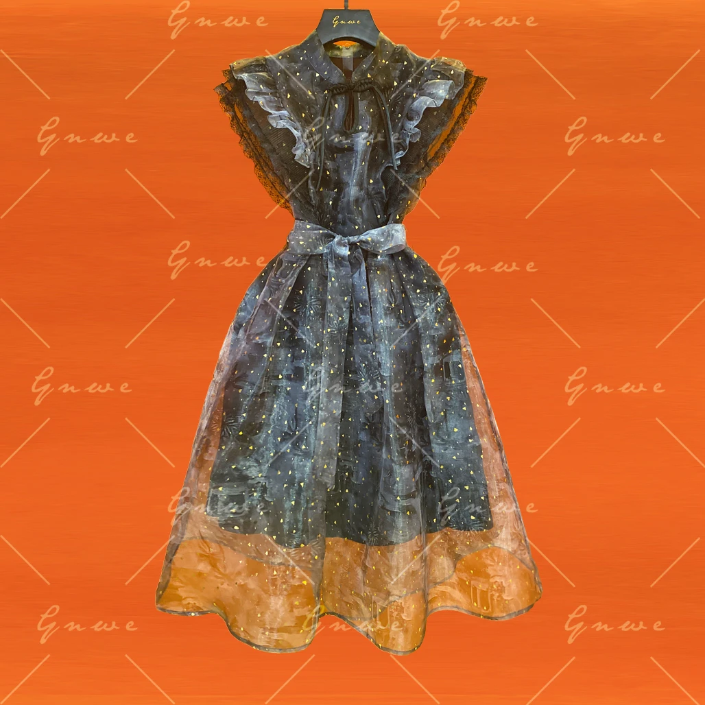 【莫奈花园风】气质轻奢优雅连衣裙A-027