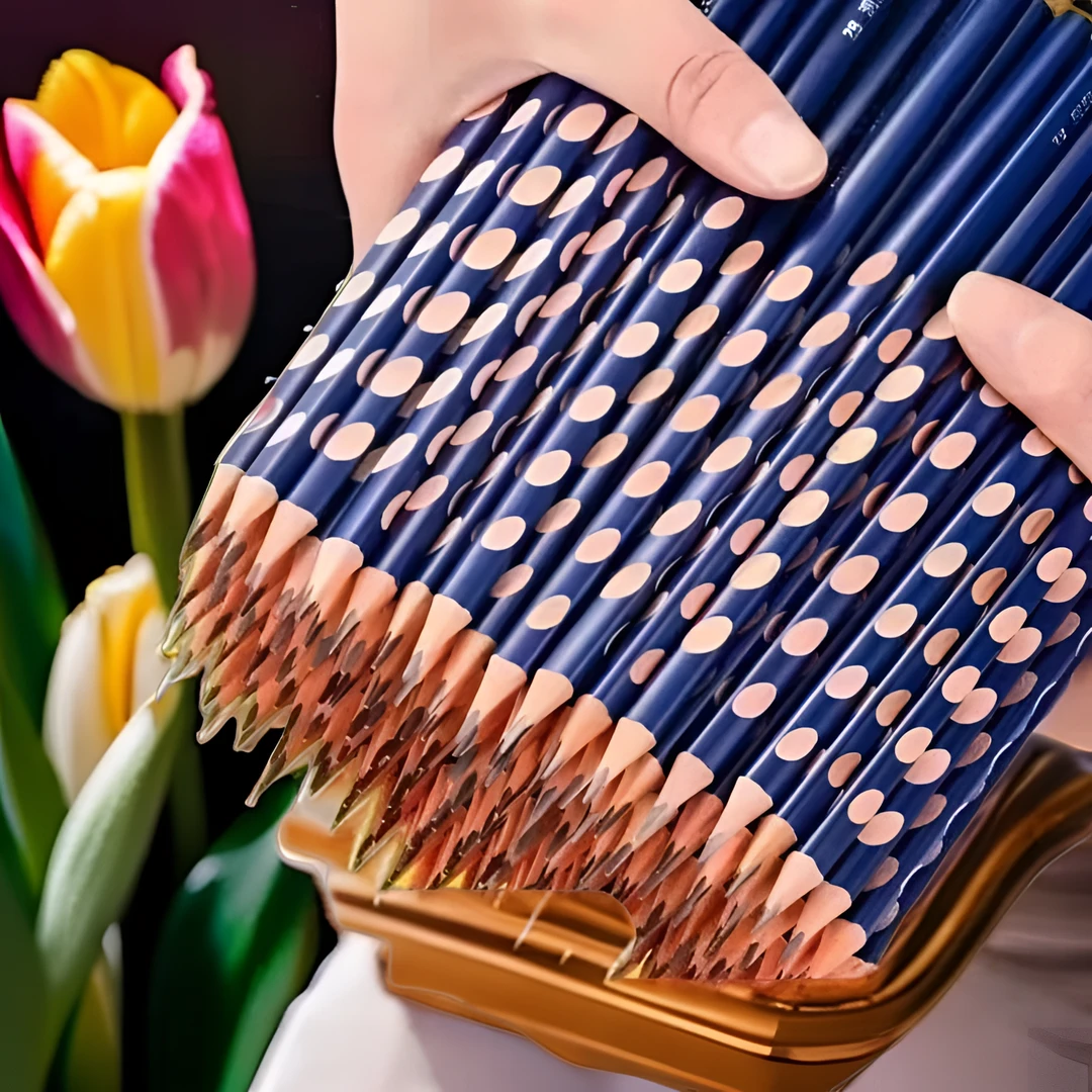 【洞洞铅笔30支】三角杆矫正握姿铅笔HB绘画铅笔