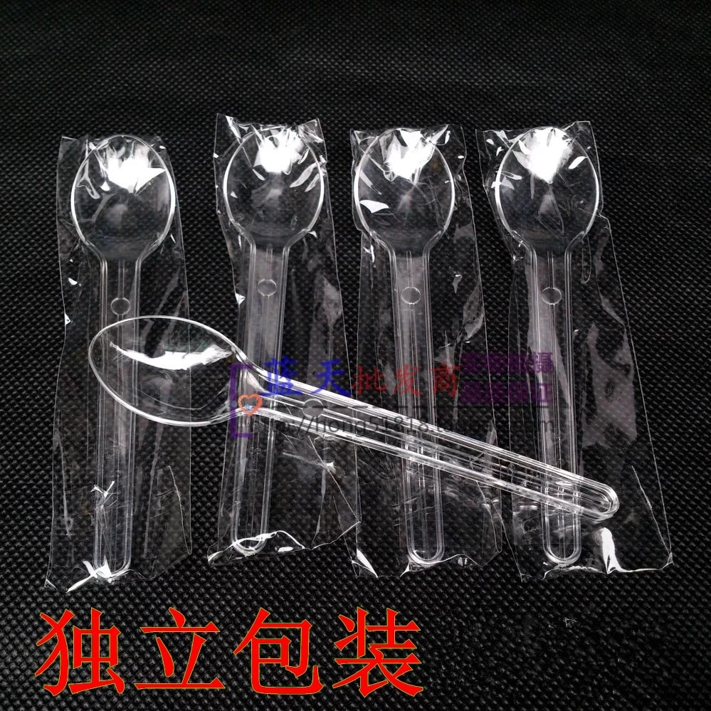 一次性勺子塑料勺冰淇淋勺甜品刨冰果冻布丁酸奶勺独立包装甜品勺