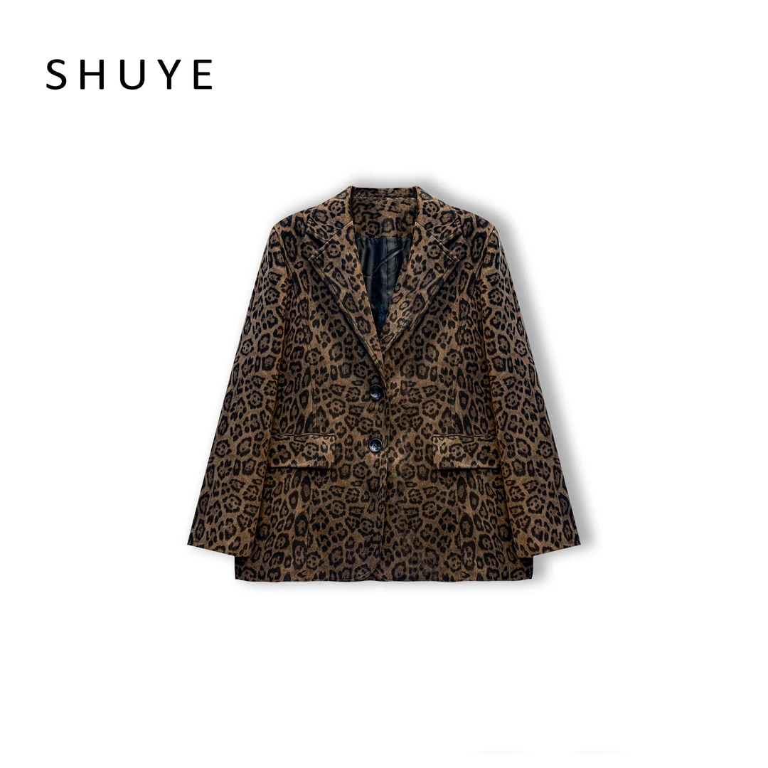 SHU YE-9721 设计师豹纹西装 2024秋季新款西装