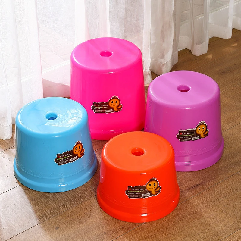 塑料成人圆凳家居加厚防滑椅浴室户外耐磨耐摔幼儿园儿童塑料凳子