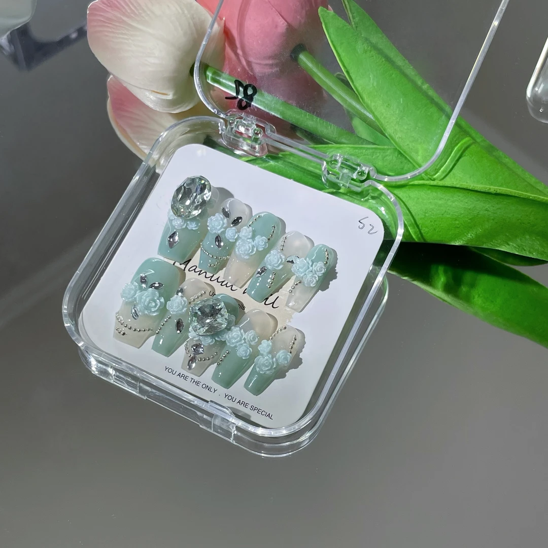 纯手工高级感穿戴甲 重工光疗美甲 ins风高级纯欲美甲贴片时尚