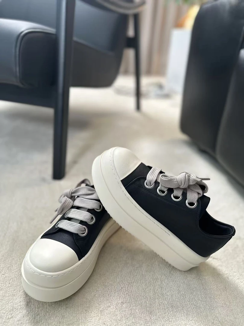 【柳青女装】2025春季新款百搭厚底增高休闲运动板鞋面包鞋