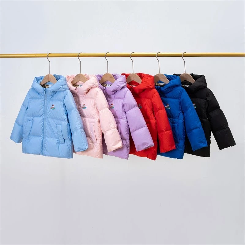 【XQB】BBD2024冬季新款纯色儿童白鸭绒羽绒服加厚保暖外套