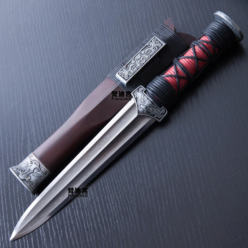 龙泉刀剑宝剑汉剑八面短剑小剑收藏手工小宝剑袖珍剑迷你钢未开刃