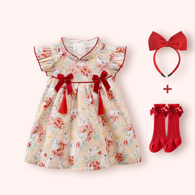 周岁女宝宝礼服夏装婴儿抓周宴连衣裙满月衣服夏季女孩洋气公主裙