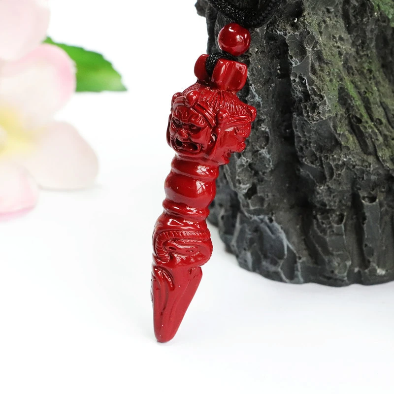 含辰砂工艺品朱砂降魔杵吊坠降魔杵挂坠女项链本命年