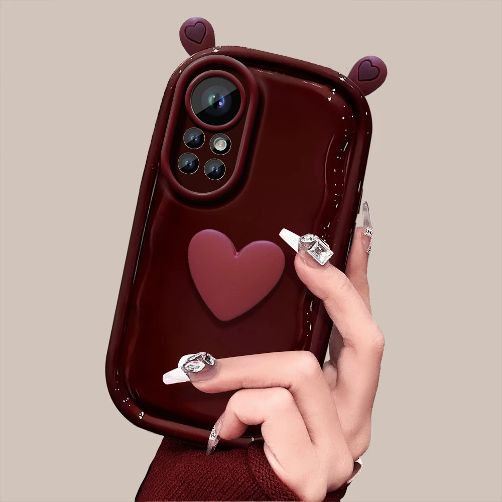 【华为NOVA8】ins高级感爱心耳朵防摔可爱创意镜头全包手机壳软壳