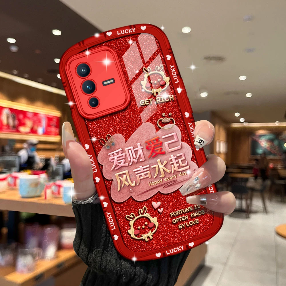 【VIVOS12PRO】2024新年款爱财爱己镜头全包防摔手机壳软壳女款