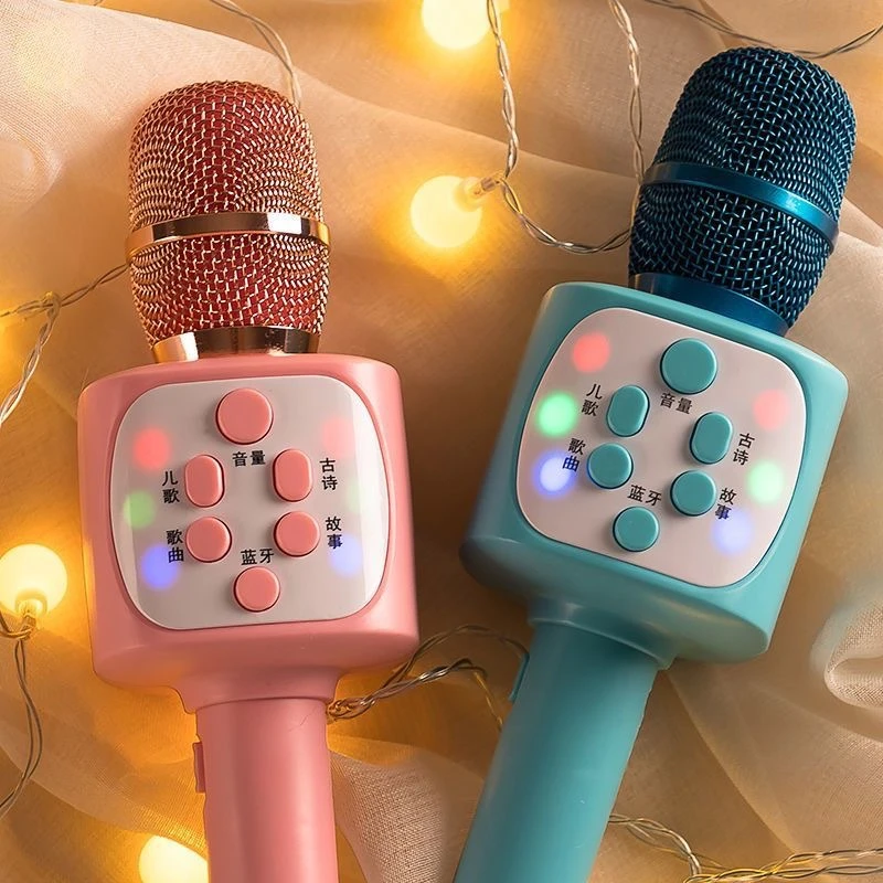儿童小话筒宝宝玩具卡拉ok唱歌机音响一体手机麦克风回声蓝牙女孩