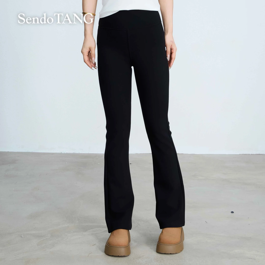 加绒一体【纯粹】胖多女装秋冬软糯修身百搭外穿高腰弹力微喇裤