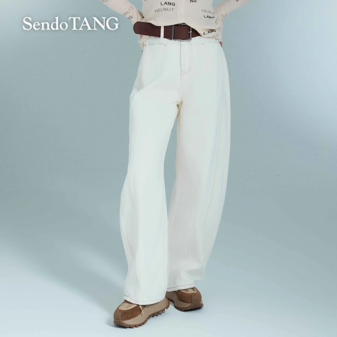 腿粗必入【不加糖】胖多女装新款时尚休闲高腰显瘦阔腿牛仔裤