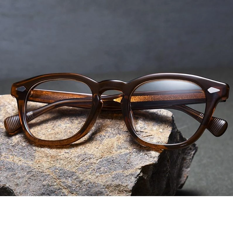 复古男生板材眼镜框男款方形大脸男士时尚近视棕色粗框变色防蓝光