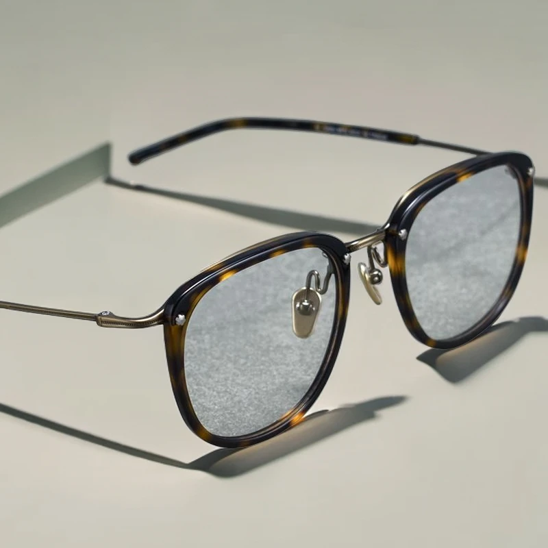 复古手工板材眼镜框男款纯钛时尚镜架女小脸大框近视方形超轻全框