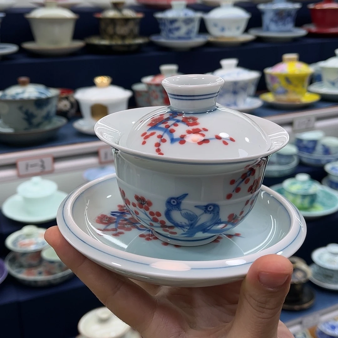 高温陶瓷三才盖碗