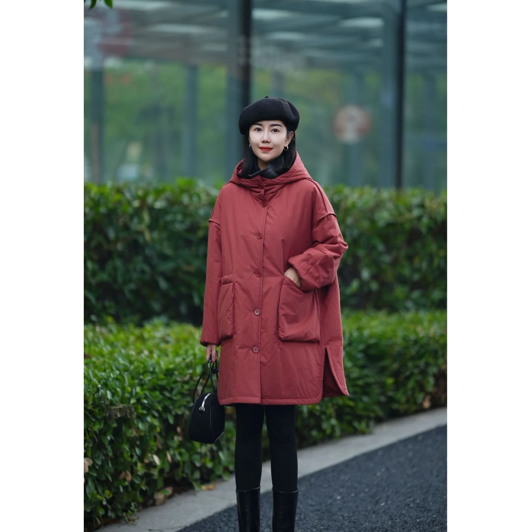 北桔2024秋冬新款时尚百搭气质高档休闲宽松加厚保暖棉服外套4064