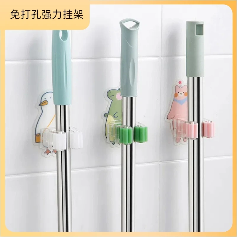 挂拖把神器免打孔拖把夹挂钩扫把墩布挂钩无痕粘贴卫生间强力挂架