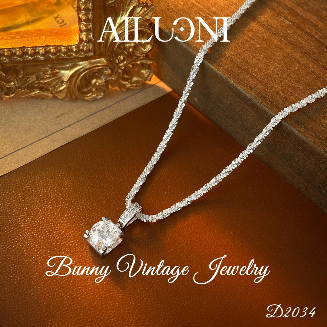 坠链均925银莫桑石D2034英★【信仰光芒】秋冬2024AILUONI爱洛妮项链