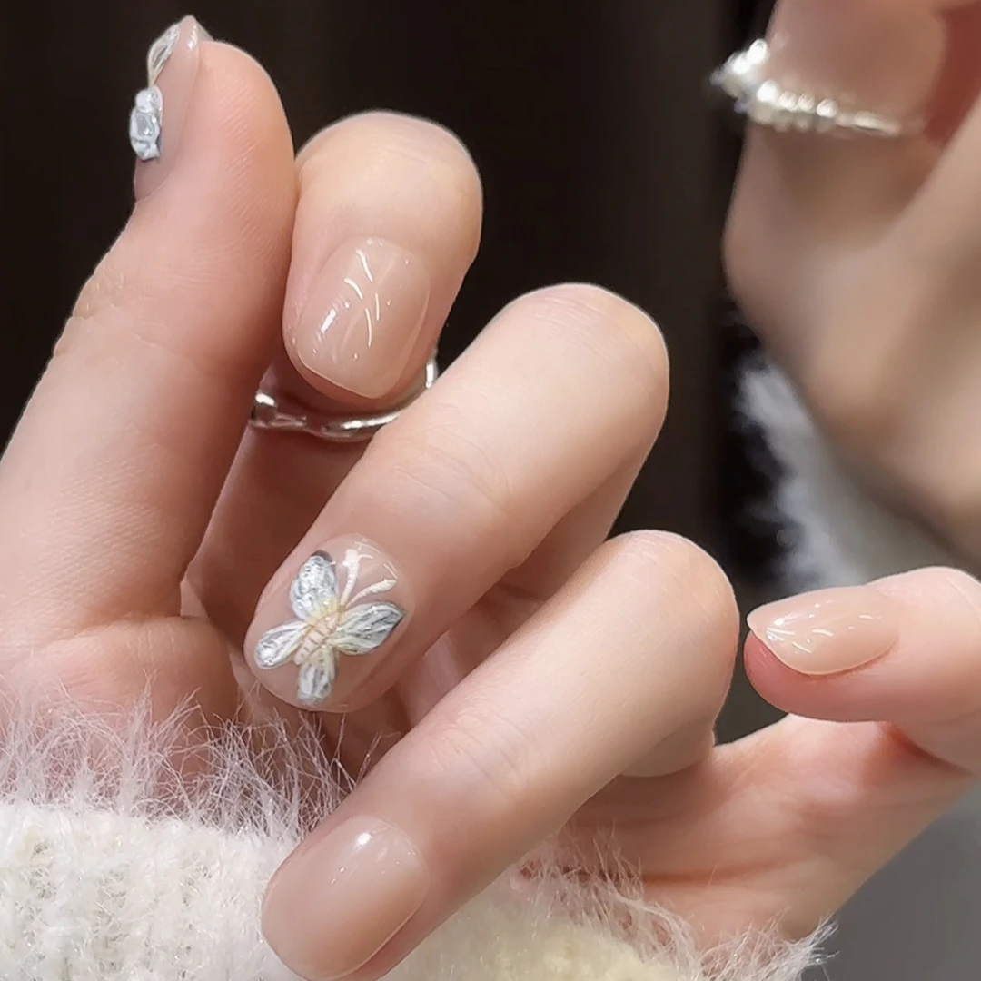【蝶】纯手工穿戴甲高端光疗美甲