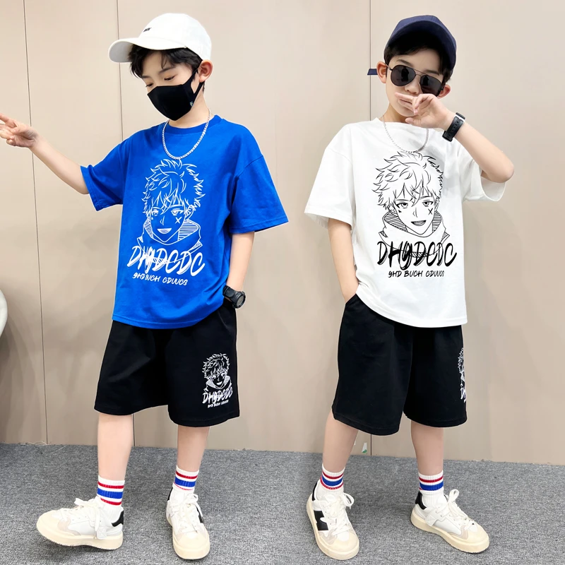 童装男童夏装短袖套装2023新款薄款夏天中大童运动休闲儿童潮炸街