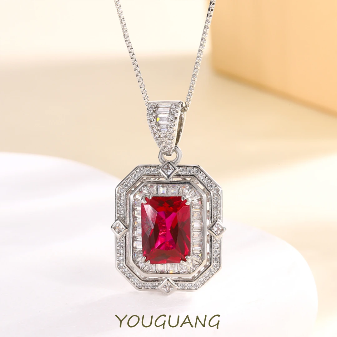 【有光饰品】001 红色吊坠轻奢百搭欧美风