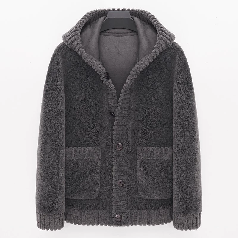 【官方严选】2024秋冬男士百搭休闲商务两面穿羊毛连帽夹克外套