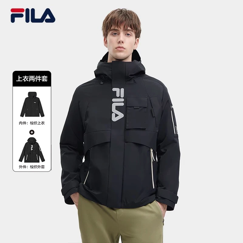 FILA斐乐男装【三合一户外机能外套】2023时尚休闲外套F11M349701F