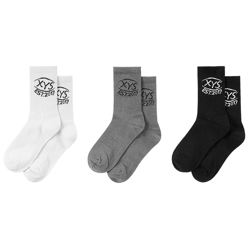 新因素XINYINSU 国潮字母图案防臭日系袜子中百搭 韩版耐穿运动袜