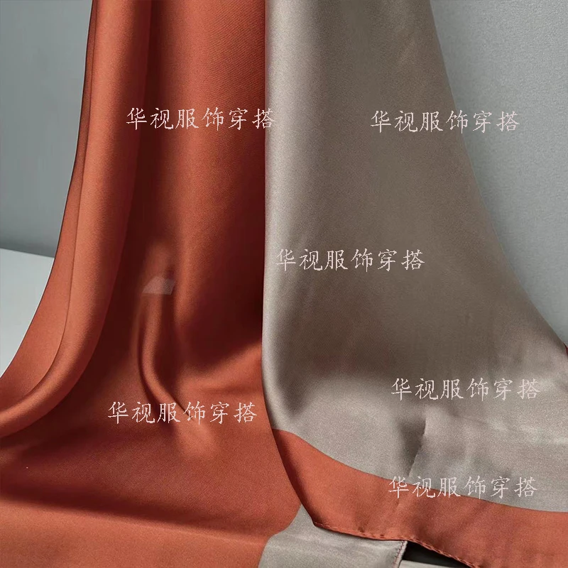 【轻奢高货】新款90显白气质轻奢百搭纯色双面方巾丝巾90*90CM