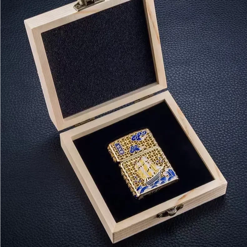 首领珐琅一帆风顺防风煤油打火机砂轮式