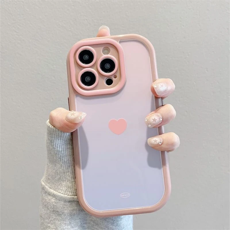 渐变爱心适用苹果15promax手机壳14/13软12华为/小米/vivo/oppo女