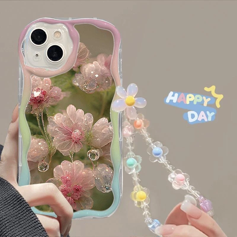 水晶花适用苹果15promax手机壳14/13软12华为/小米/vivo/oppo女