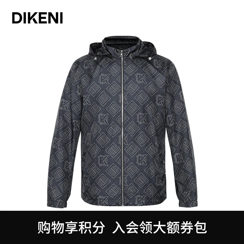 迪柯尼灰标系列春季时尚休闲潮牌夹克户外印花男士茄克 12341G150