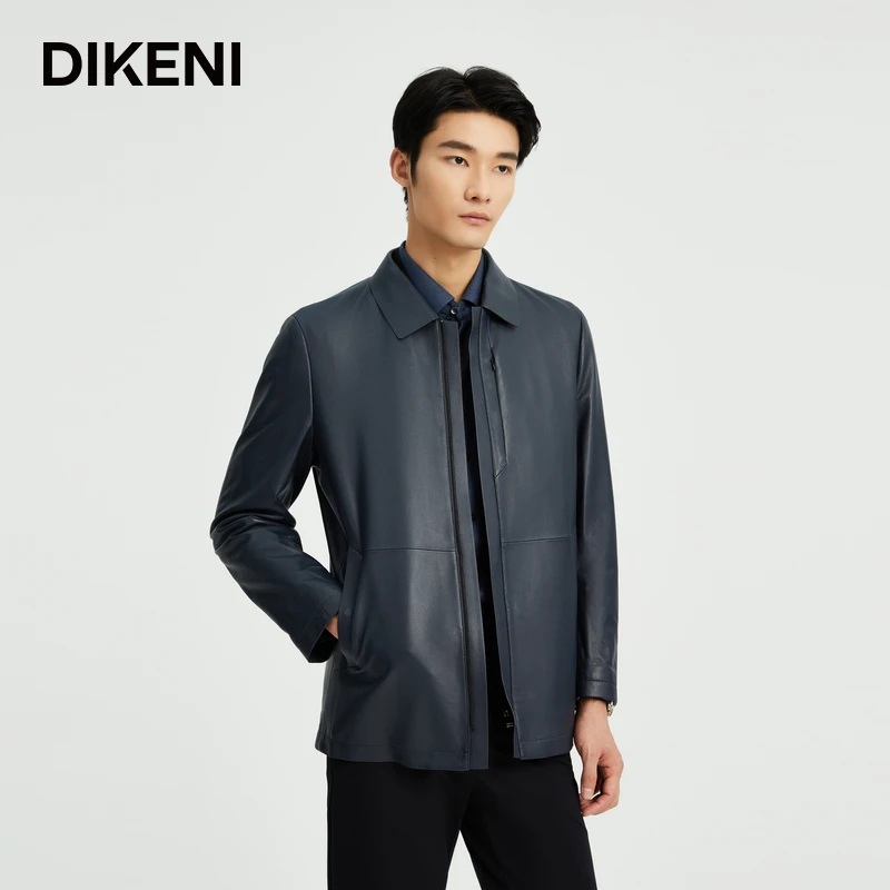 【可拆卸鹅绒内胆】迪柯尼高端男装秋季高品质羊皮皮衣12652H223