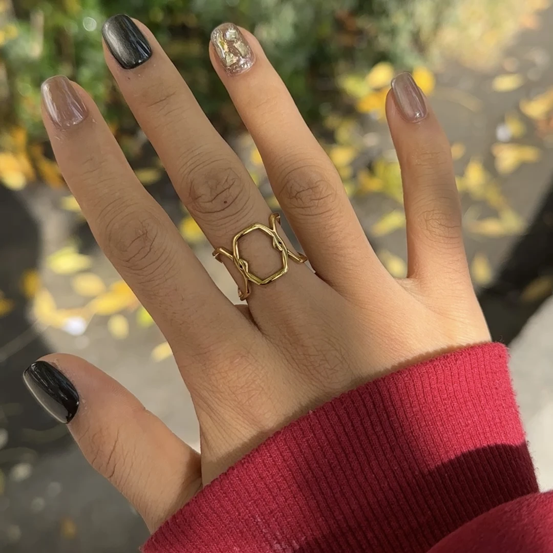 钛钢戒指 GULUM 166 钛钢时尚戒指百搭个性精致复古设计感简约