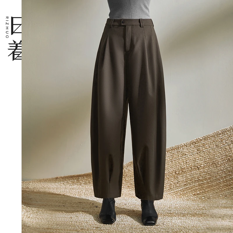 日着2025冬季新款羊毛呢复古九分休闲灯笼裤RB8129K1 RB8139K1