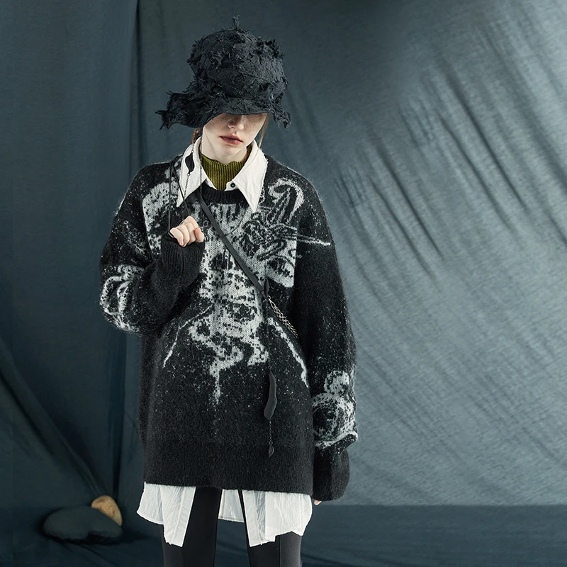 日着品牌女装2023秋新款独特别致上衣高级感宽松慵懒毛衣RA8274M0