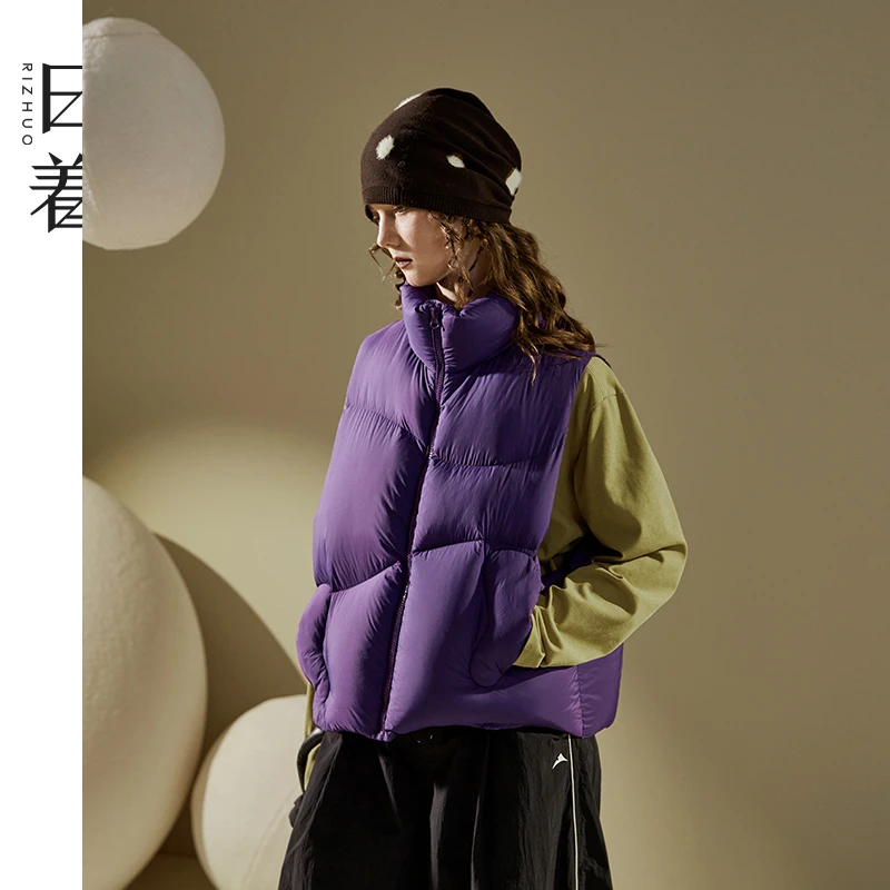 日着原创女装2025冬季新款时尚无胆防绒立领短款羽绒外套RB8512J1