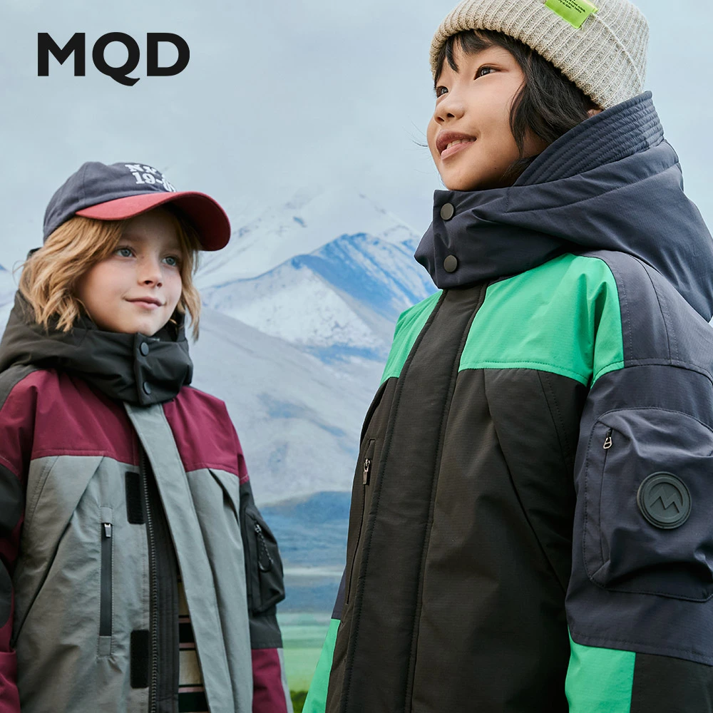 MQD儿童户外保暖冬季中长款加绒加厚防风中大童秋冬洋气羽绒服