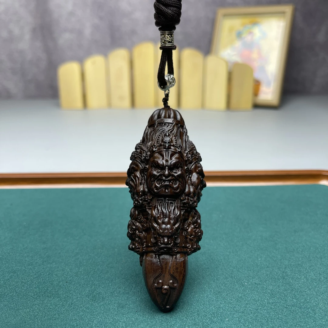 大黑天财神杵）赠送脖挂绳手把件正区精工原木