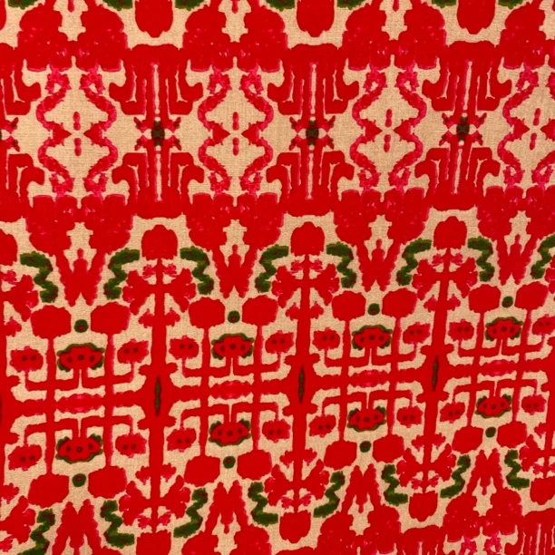 重磅棉绸.红色民族风.春夏连衣裙旗袍面料