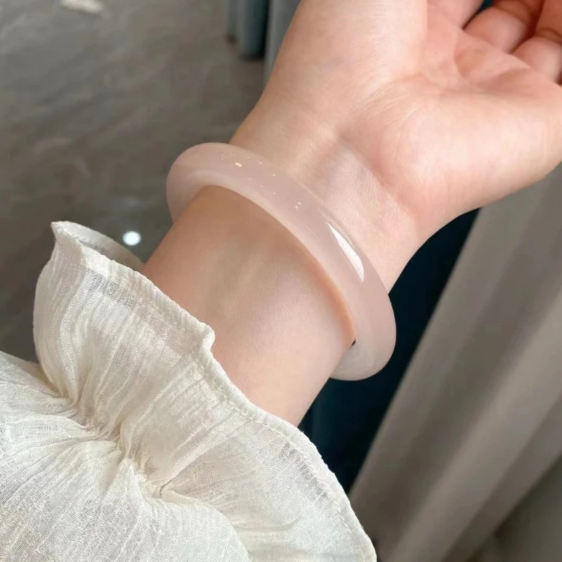 玉芙蓉圆条【香槟色西柚手镯】天然玉石 多样性发一少女美人镯