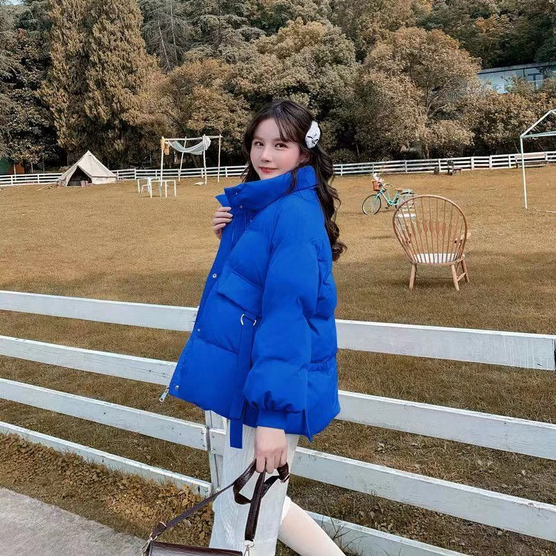 2024新款短款时尚韩版小个子面包服加厚宽松立领冬季外套棉衣女